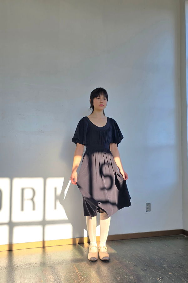 Vintage Barneys NY 2000s Black Silk Dress