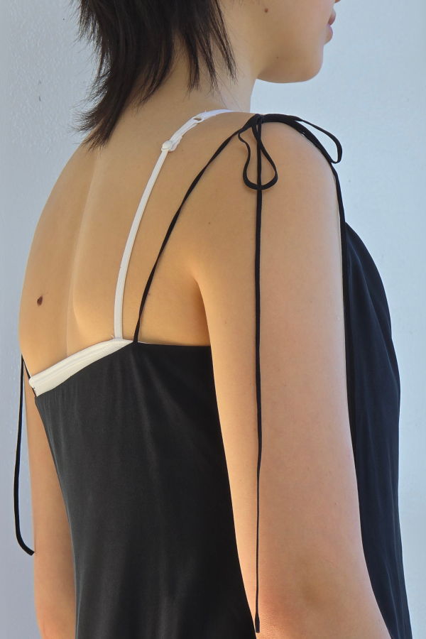 Vintage Black Silk Spaghetti Strap Dress