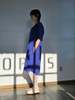 Vintage Hooded Blue Silk Dress - Thumbnail 3
