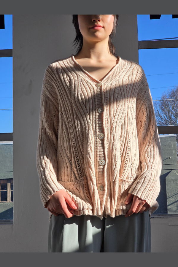 Vintage Les Copains Soft Pink Cotton & Silk Cardigan - Sweater