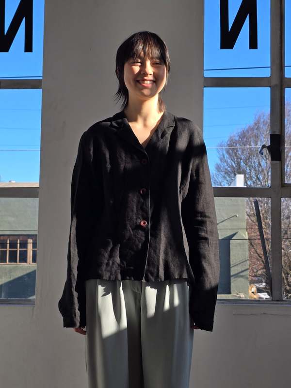 Vintage Lilith Black Linen Jacket