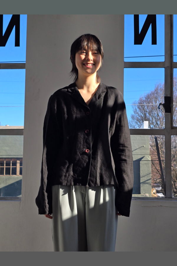 Vintage Lilith Black Linen Jacket