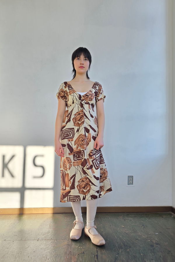 Vintage Marni Retro Print Silk Babydoll Dress