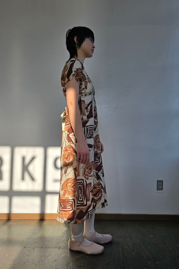 Vintage Marni Retro Print Silk Babydoll Dress