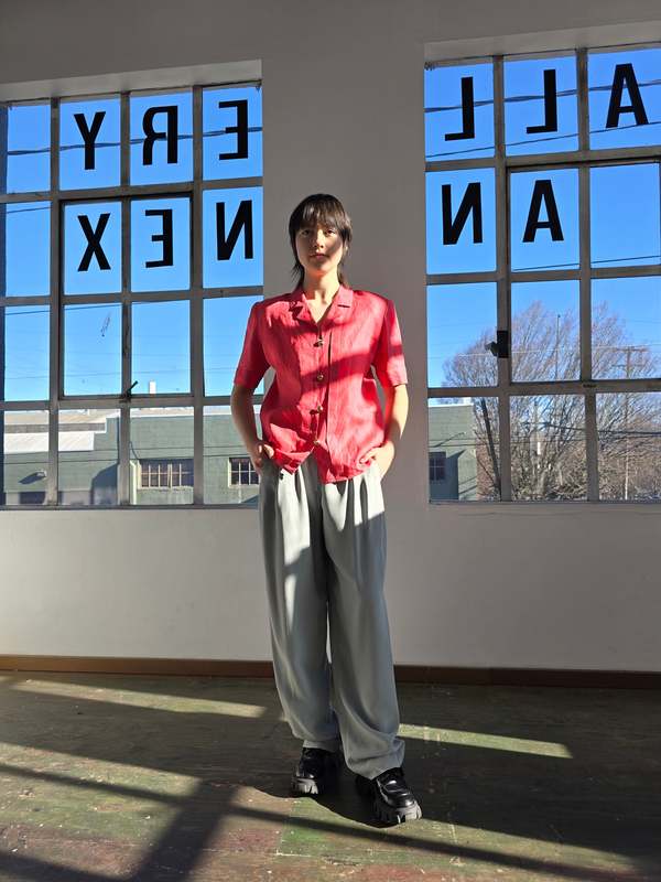 Vintage Valentino Poppy Linen Blouse Top