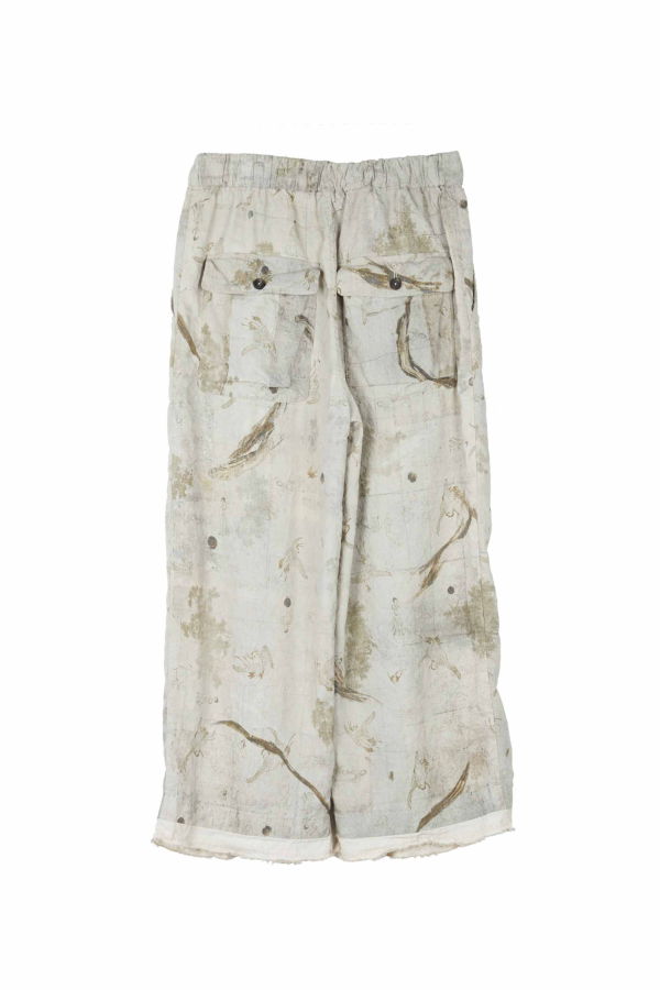 Ziggy Chen Viscose Linen Wide Leg Drawstring Trousers