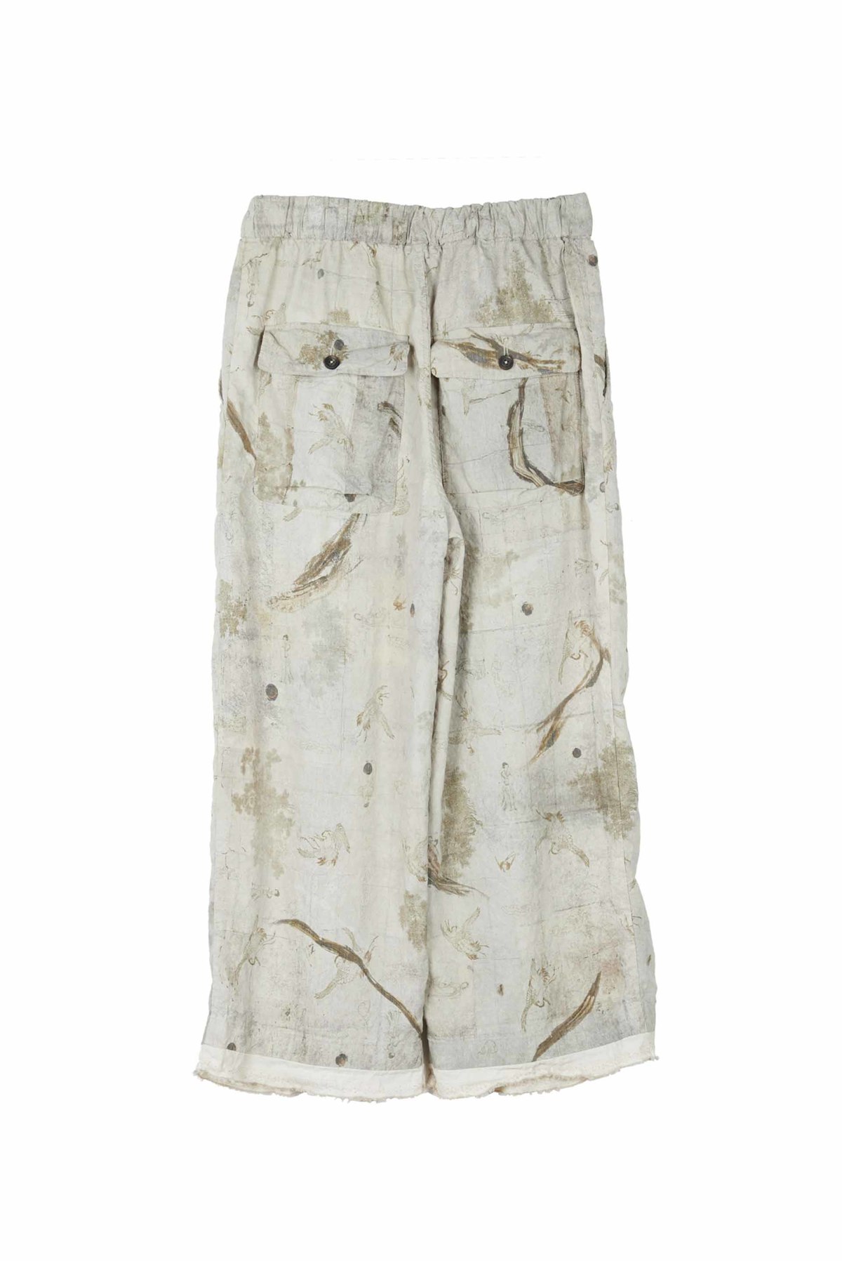 Ziggy Chen Viscose Linen Wide Leg Drawstring Trousers - Image 2 of 2