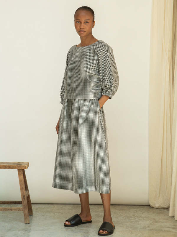 beaumont organic Goldie-Cay Skirt in Monochrome Gingham