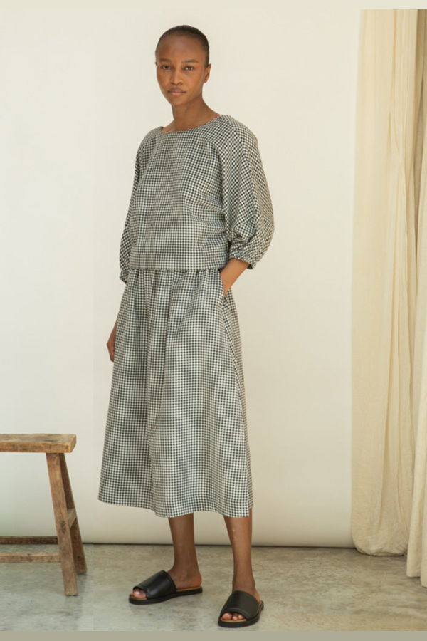 beaumont organic Goldie-Cay Skirt in Monochrome Gingham