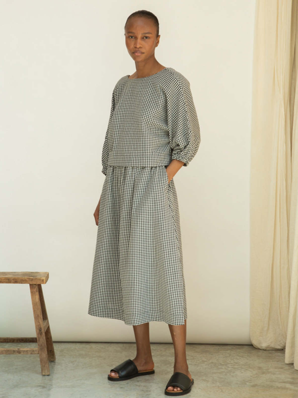 beaumont organic Goldie-Cay Skirt in Monochrome Gingham - Image 1 of 5