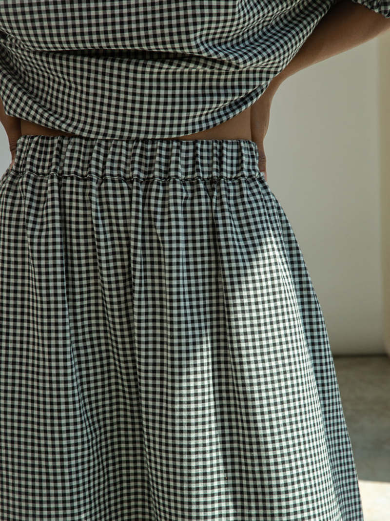 beaumont organic Goldie-Cay Skirt in Monochrome Gingham