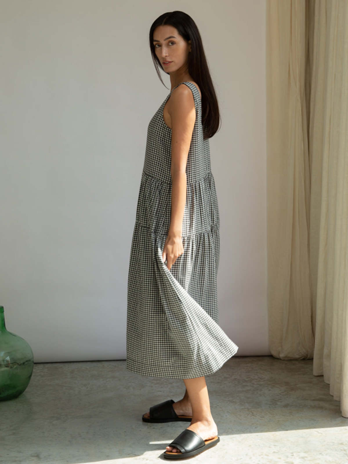 Beaumont Organic Kyra-Cay Dress - Monochrome Gingham - Image 3 of 7