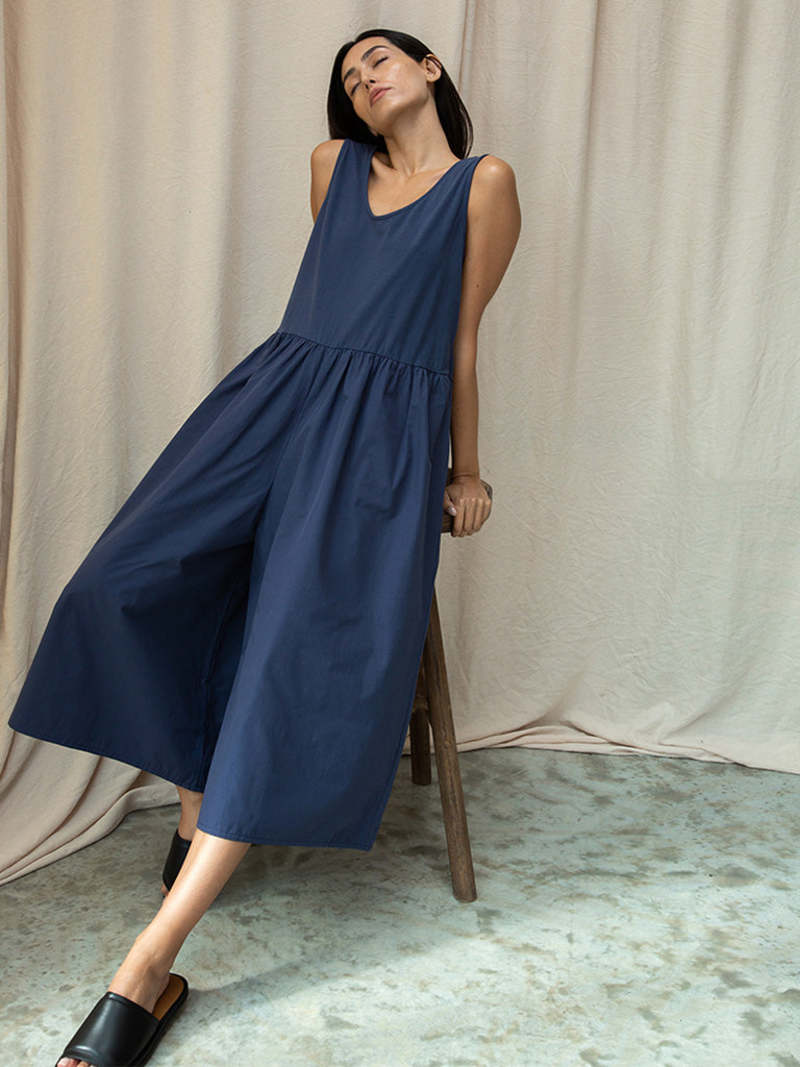 Beaumont Organic Rory Poplin Jumpsuit - Midnight