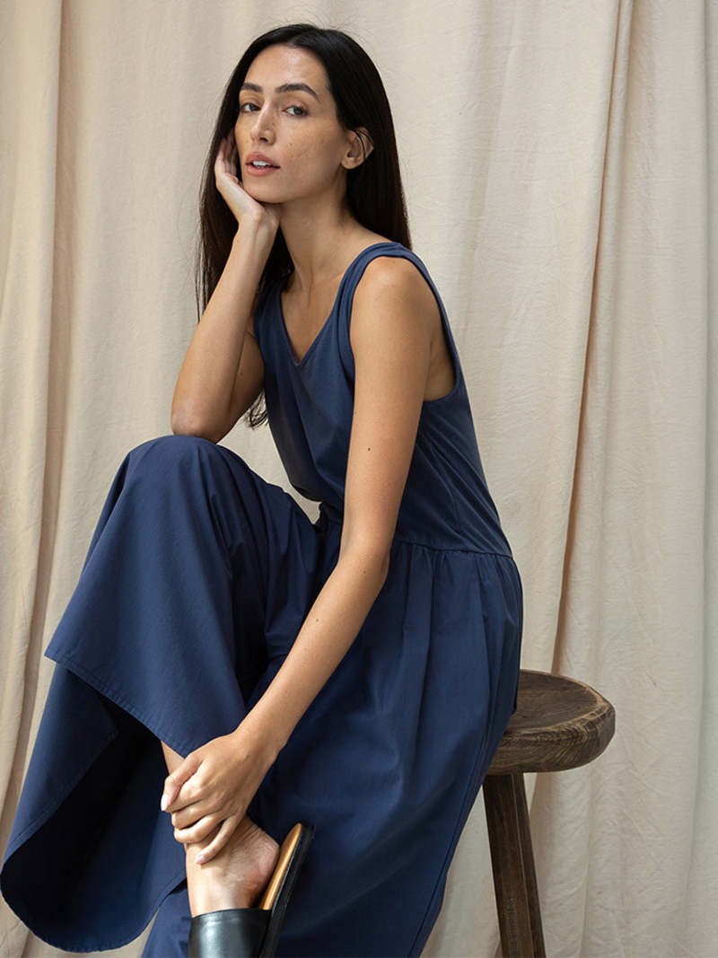 Beaumont Organic Rory Poplin Jumpsuit - Midnight