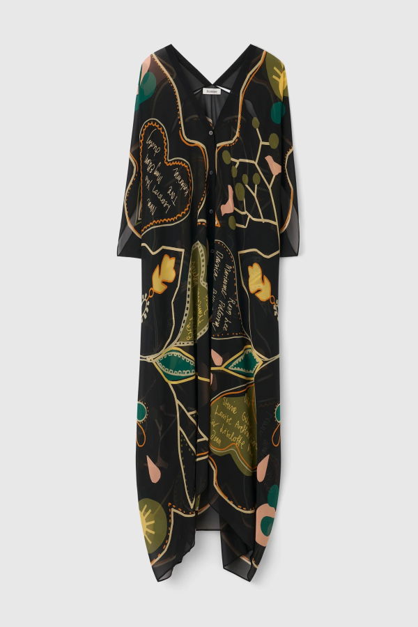 Rodebjer Agave Love Letter Caftan - Black