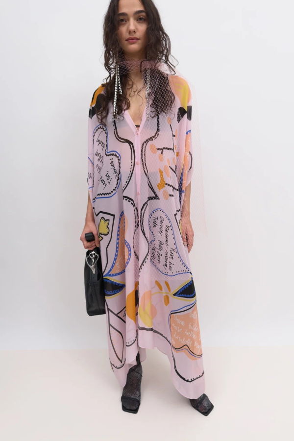 Rodebjer Agave Love Letter Caftan - Clouds Pink