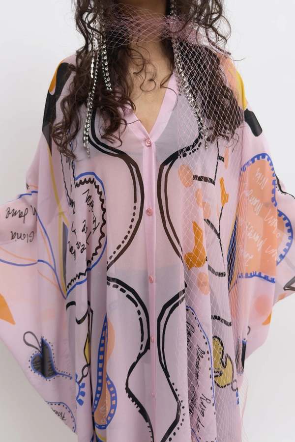 Rodebjer Agave Love Letter Caftan - Clouds Pink | Garmentory