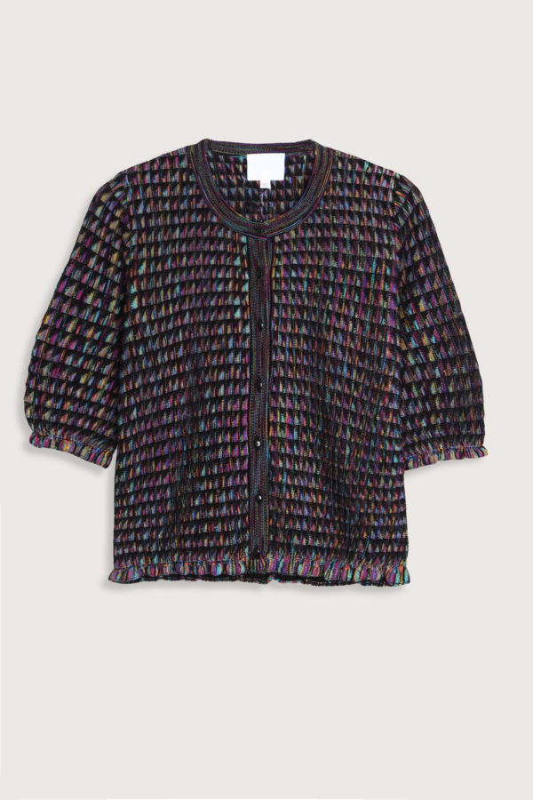 Molli Enjoue Mini Origami Knit Cardigan - Blk/Harquin