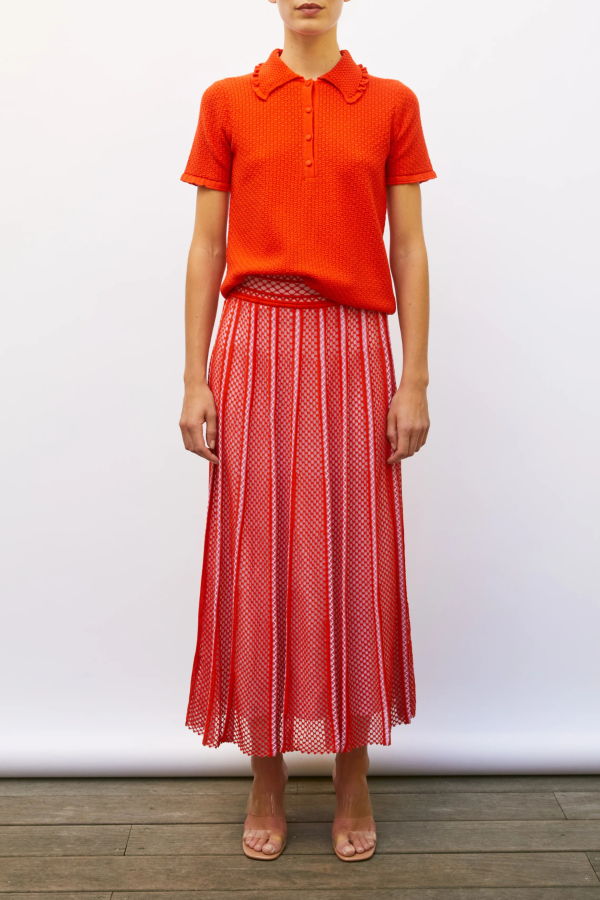 Molli Extra Textured Polo - Blood Orange
