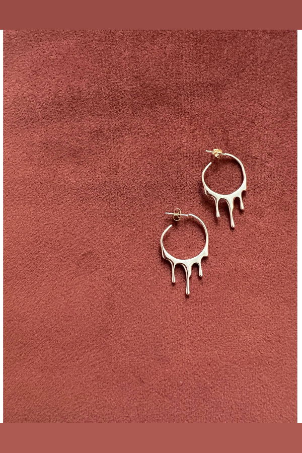 Océanne Drip Earrings with Stainless Steel Stud: Silver