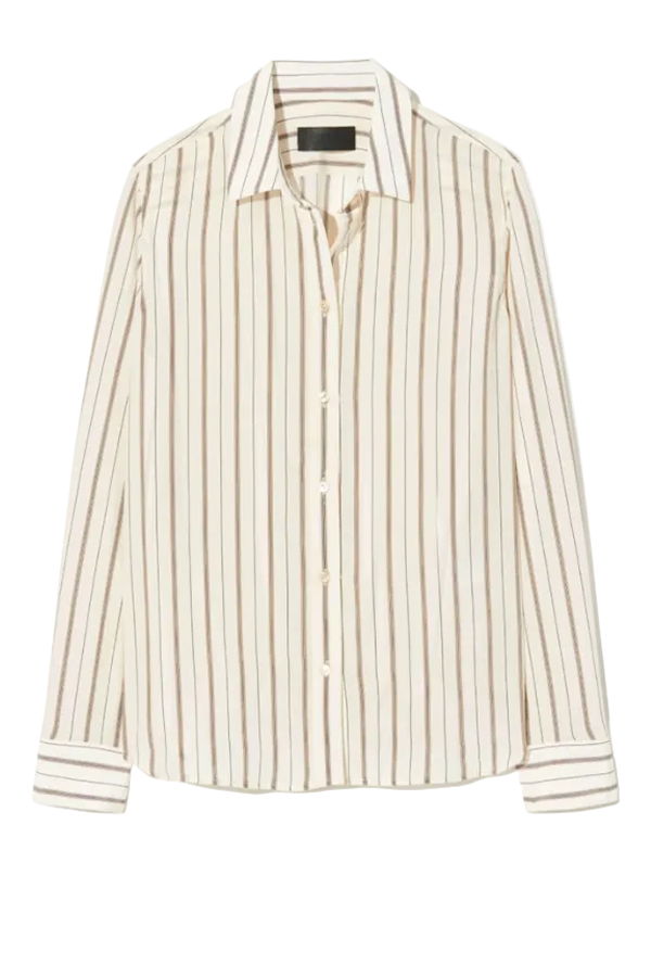 Nili Lotan Gaia Slim Shirt - Brandy Stripe