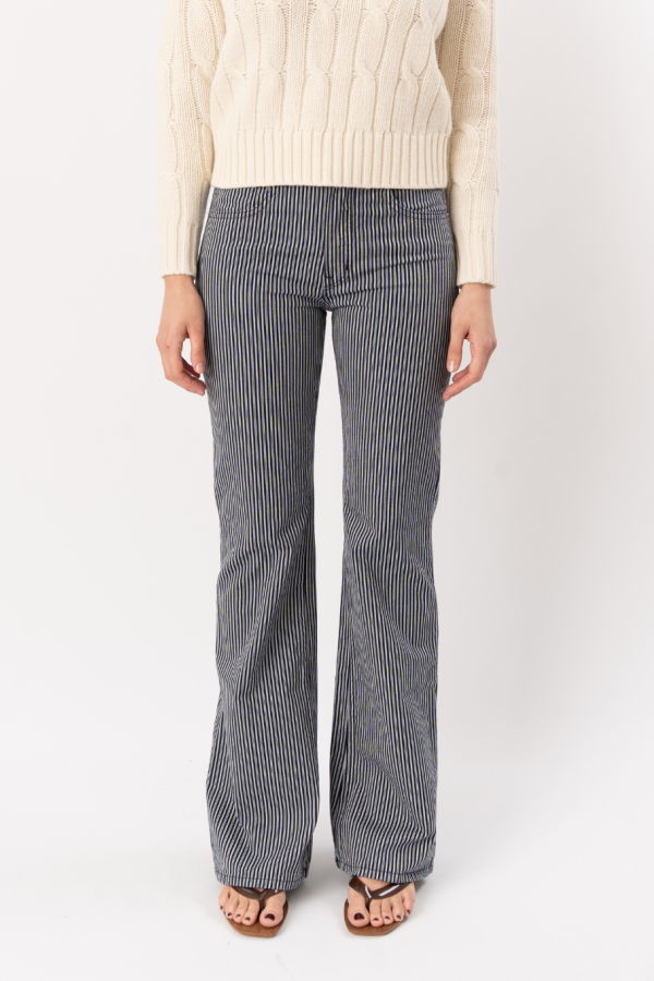 Nili Lotan Celia Striped Jean - Railroad Stripe Rinse