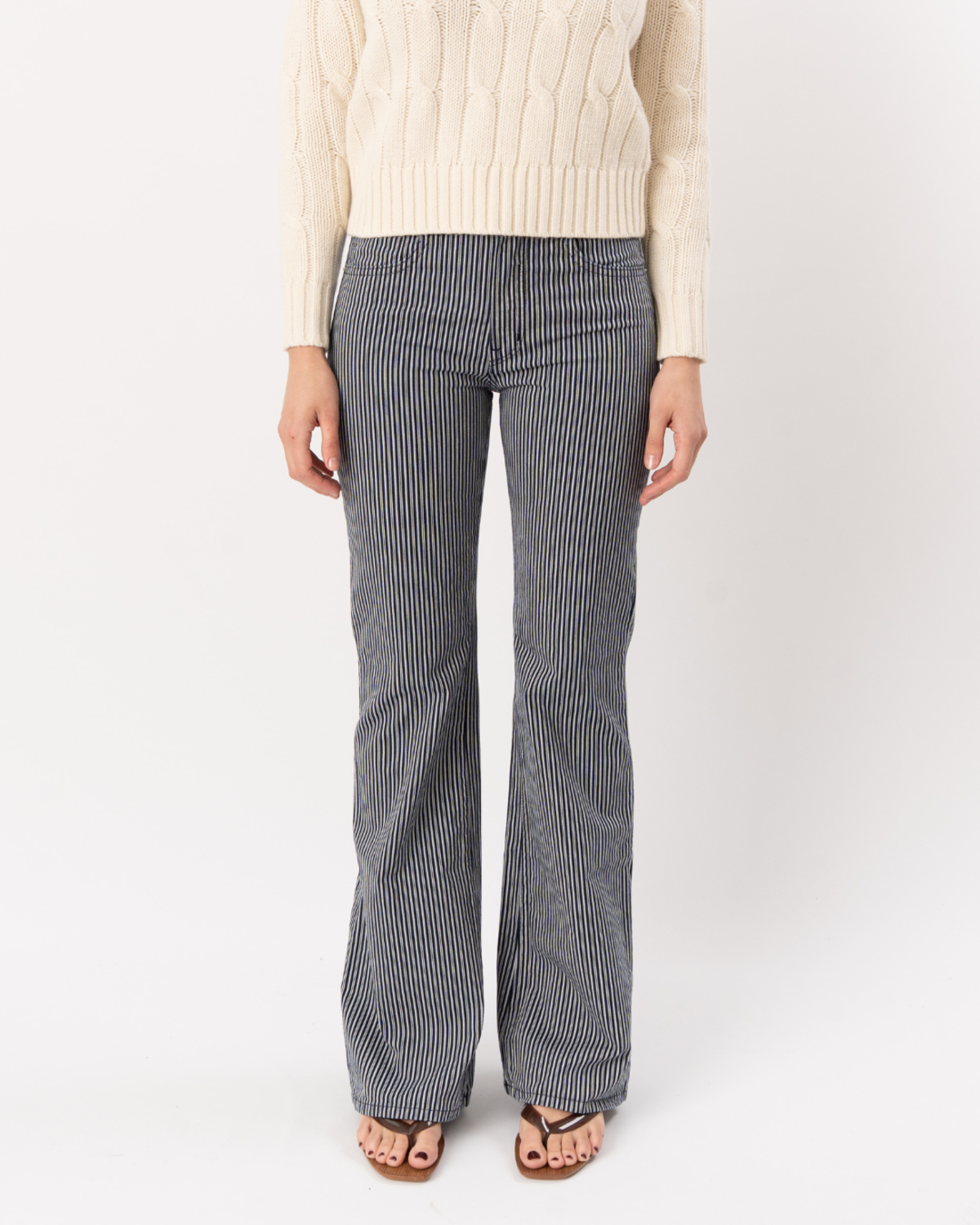 Nili Lotan Celia Striped Jean - Railroad Stripe Rinse - Image 2 of 8