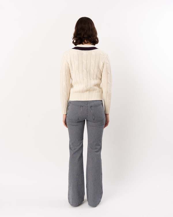 Nili Lotan Celia Striped Jean - Railroad Stripe Rinse