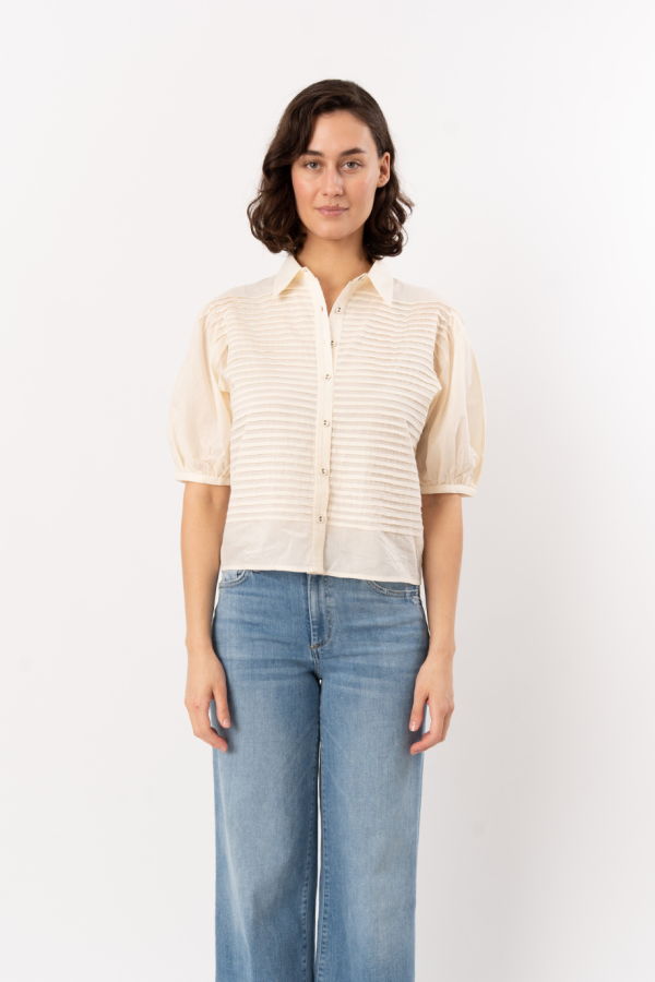 Ulla Johnson Cordelia S/S Button Up Top - Cowrie