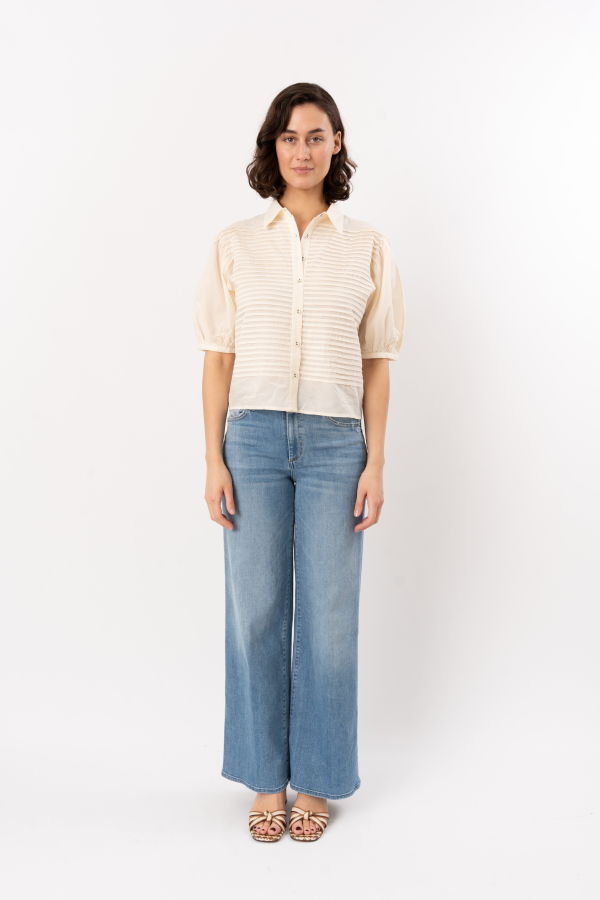 Ulla Johnson Cordelia S/S Button Up Top - Cowrie