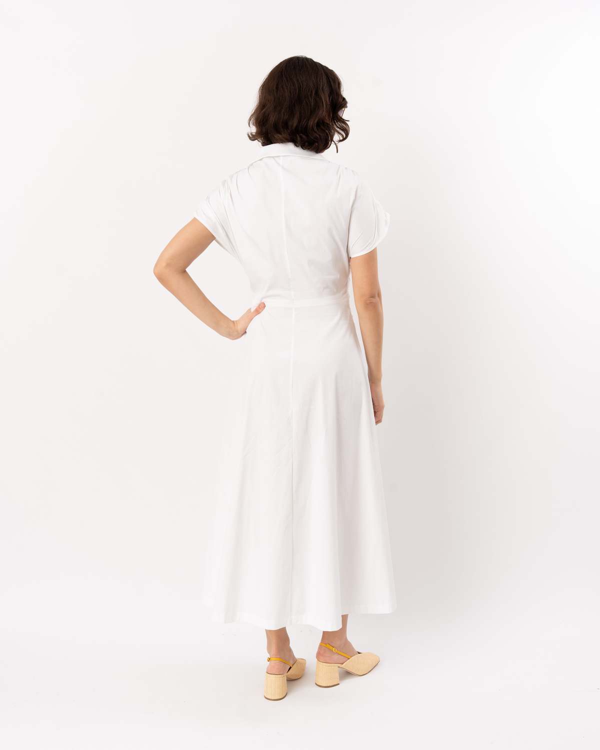 Lela Rose Cotton Poplin Tie Waist Dress - White - Image 5 of 6