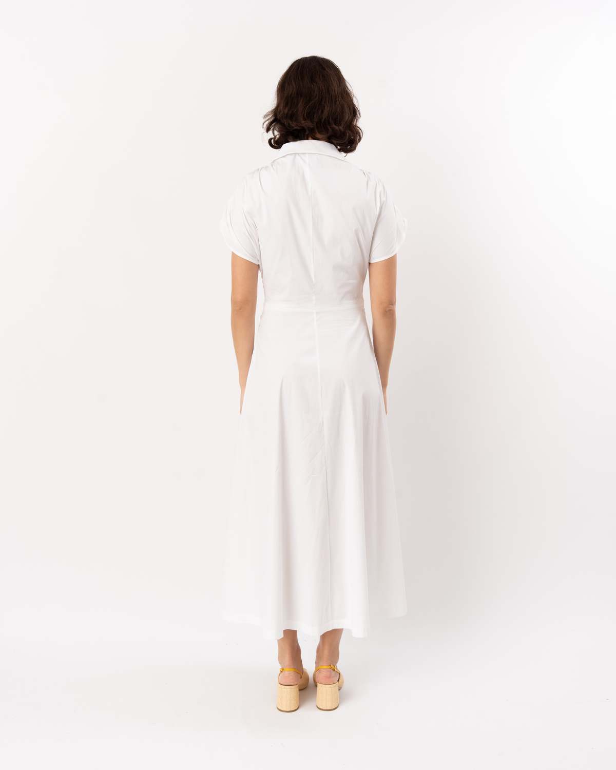 Lela Rose Cotton Poplin Tie Waist Dress - White - Image 6 of 6