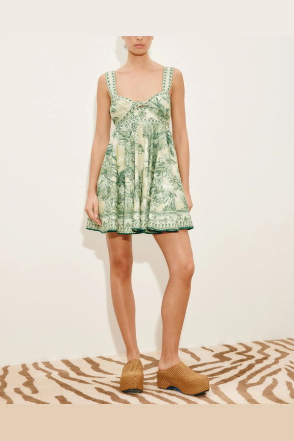 ALEMAIS Sara Mini Twist Sundress - Green