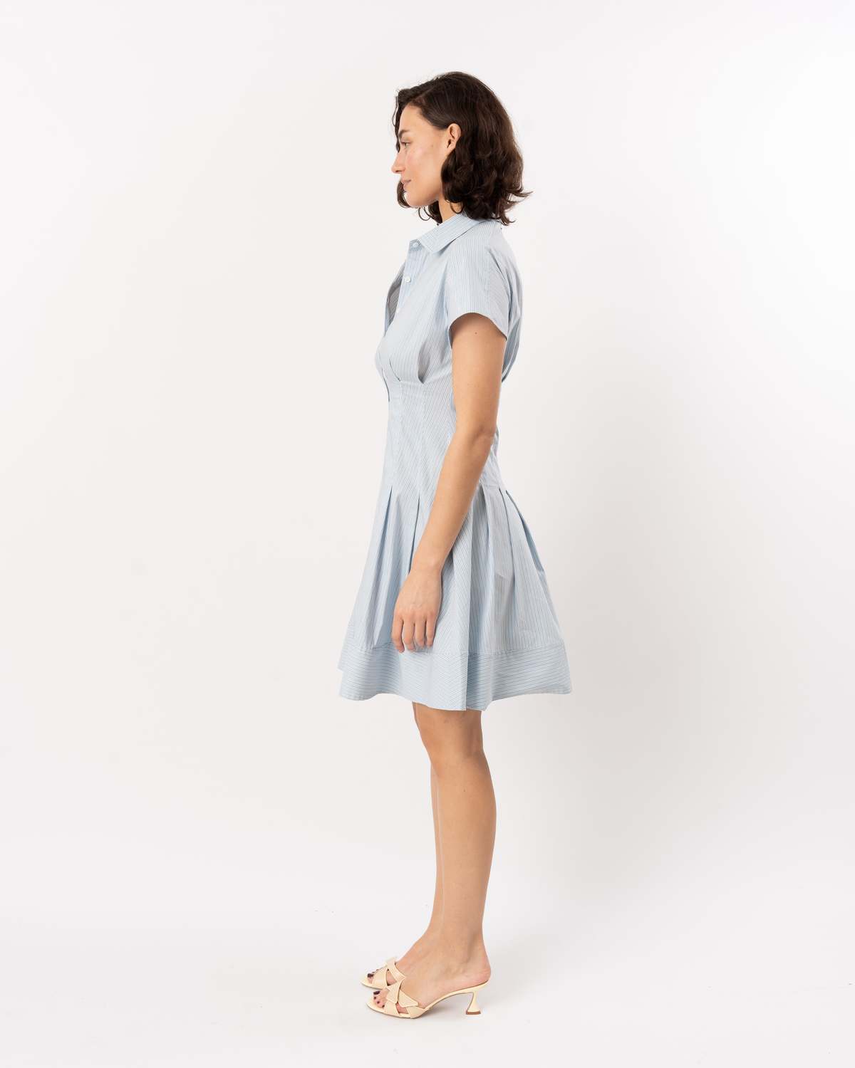 Lela Rose Striped Cotton Poplin Short Dress - Oxford - Image 4 of 7
