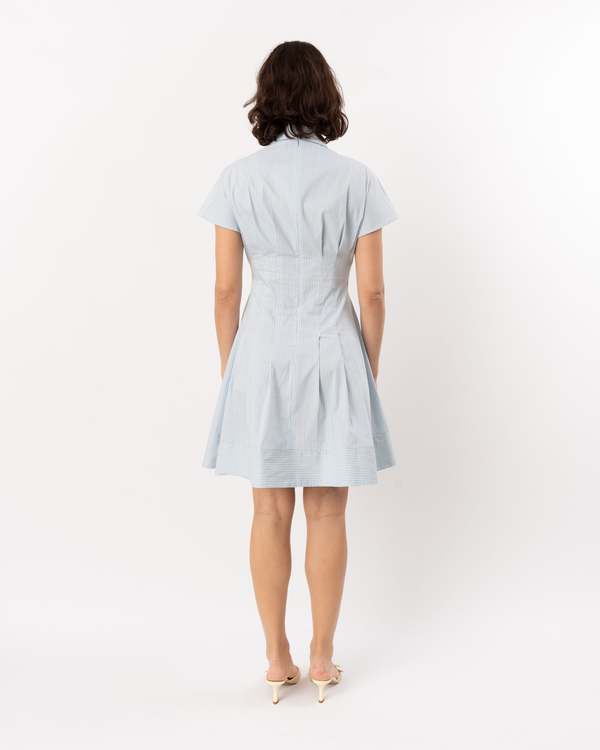 Lela Rose Striped Cotton Poplin Short Dress - Oxford