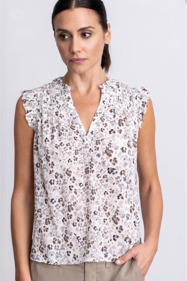 GO SILK Go Sleeveless Girly Blouse Top