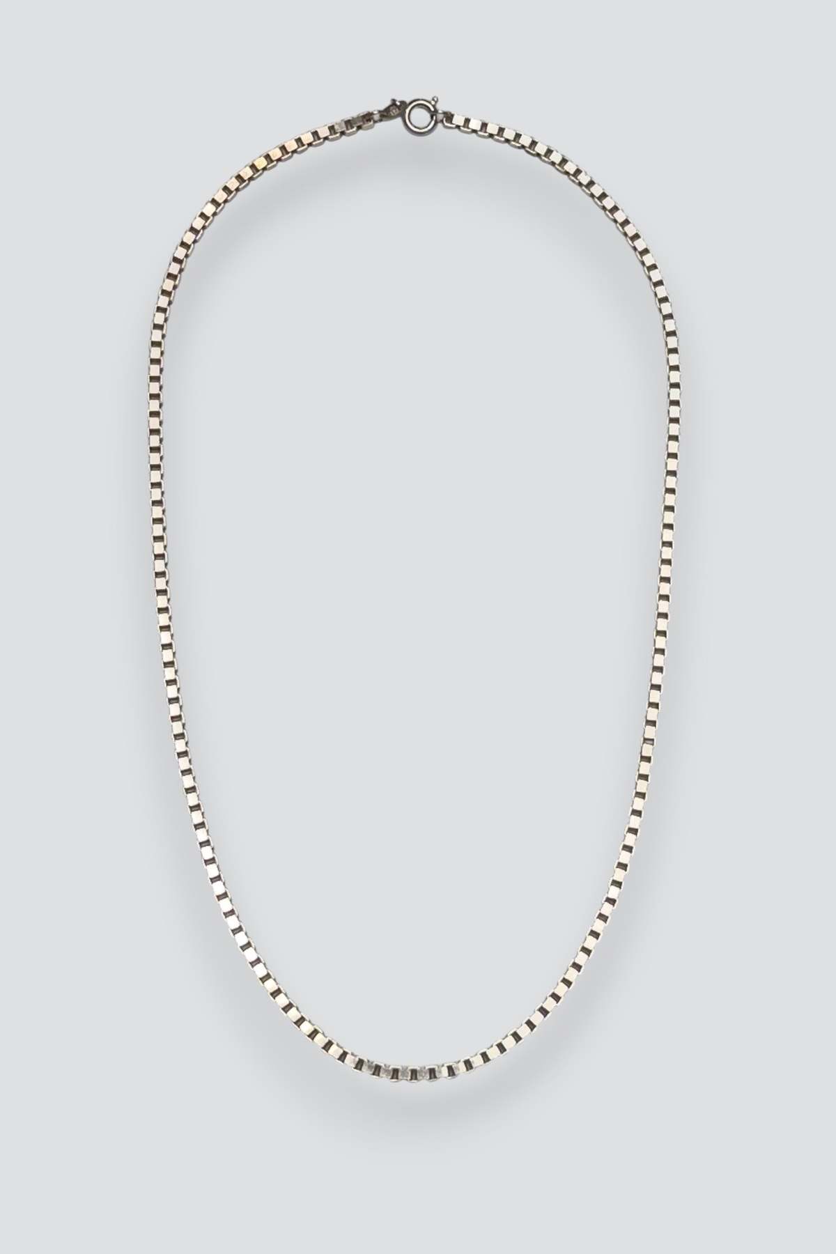 Vintage Box Chain Necklace - Sterling Silver - Image 1 of 3