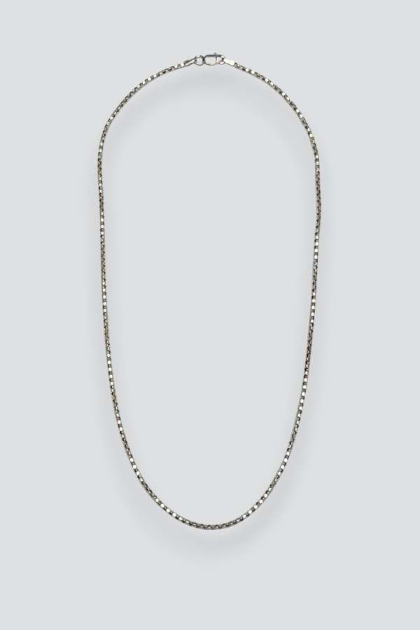 Vintage Dot Set Chain Necklace - Sterling Silver