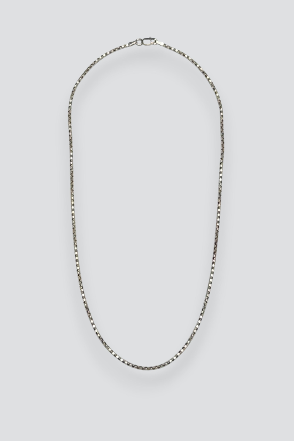 Vintage Dot Set Chain Necklace - Sterling Silver