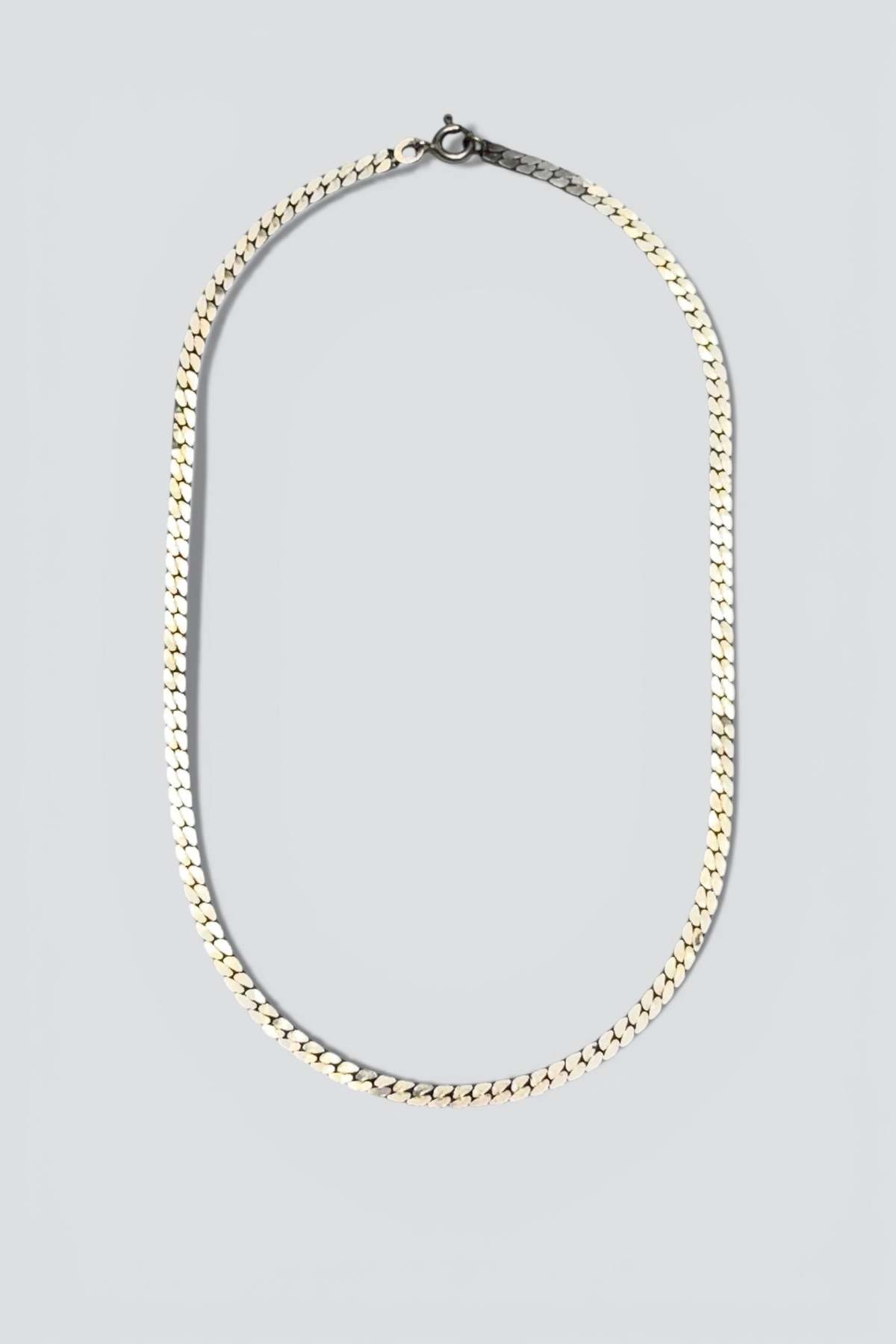 Flat Curb Link Necklace - Sterling Silver - Image 1 of 3