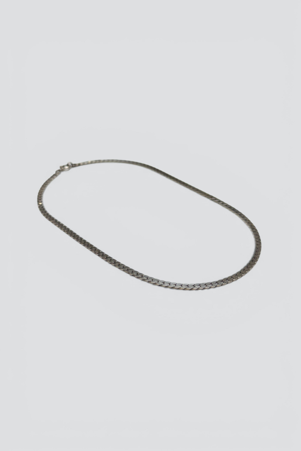 Flat Curb Link Necklace - Sterling Silver