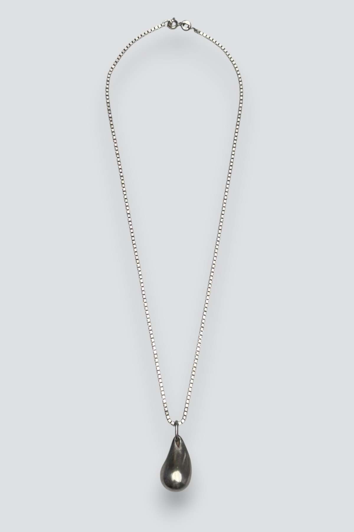 Heavy Teardrop Pendant Necklace - Sterling Silver - Image 1 of 3