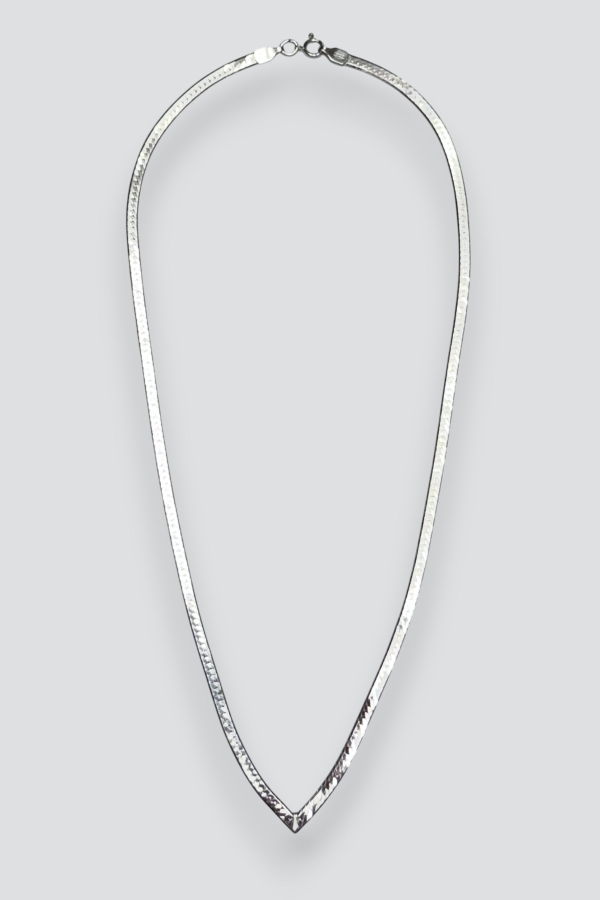 Vintage Pointed Herringbone Necklace - Sterling Silver
