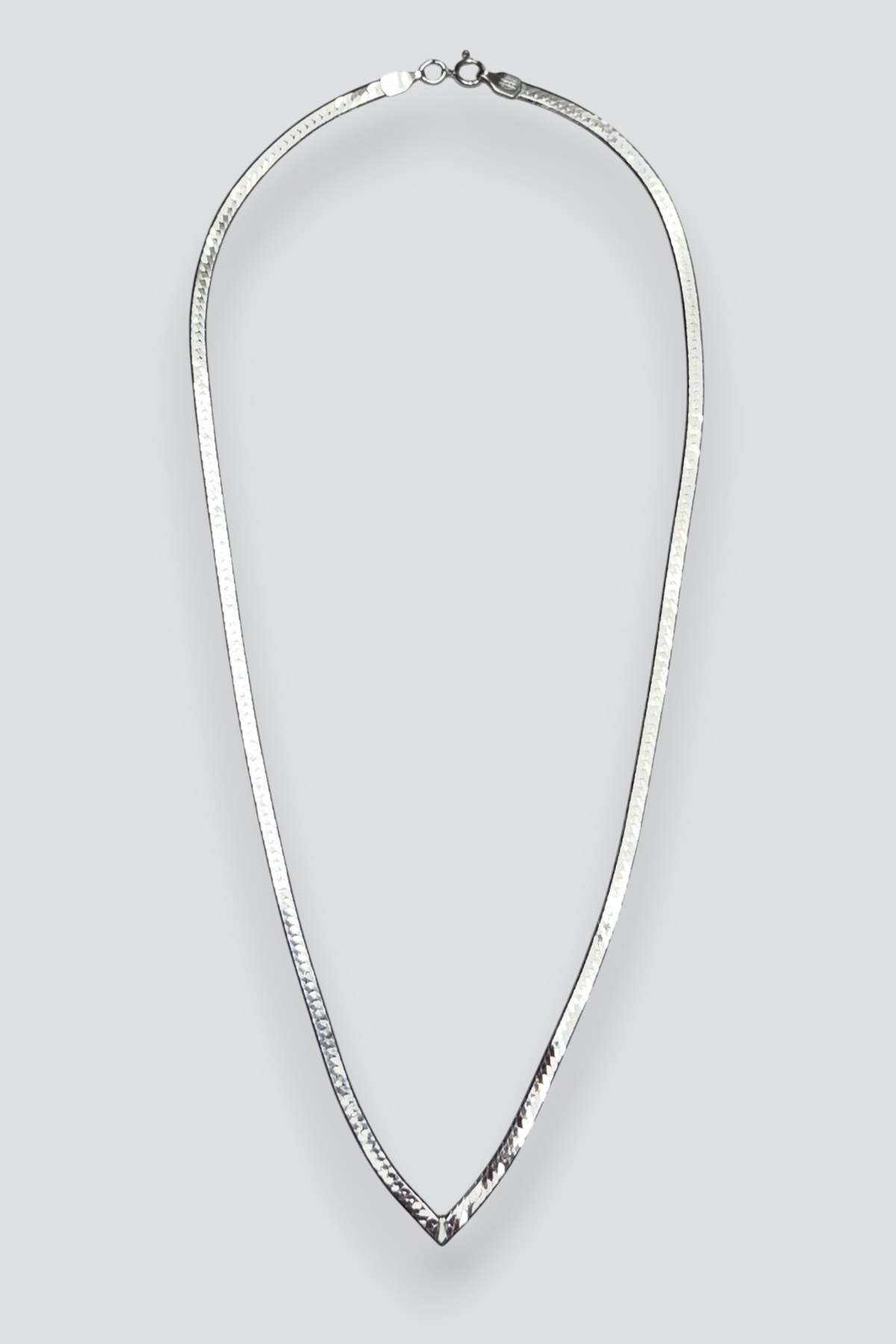 Vintage Pointed Herringbone Necklace - Sterling Silver - Image 1 of 3