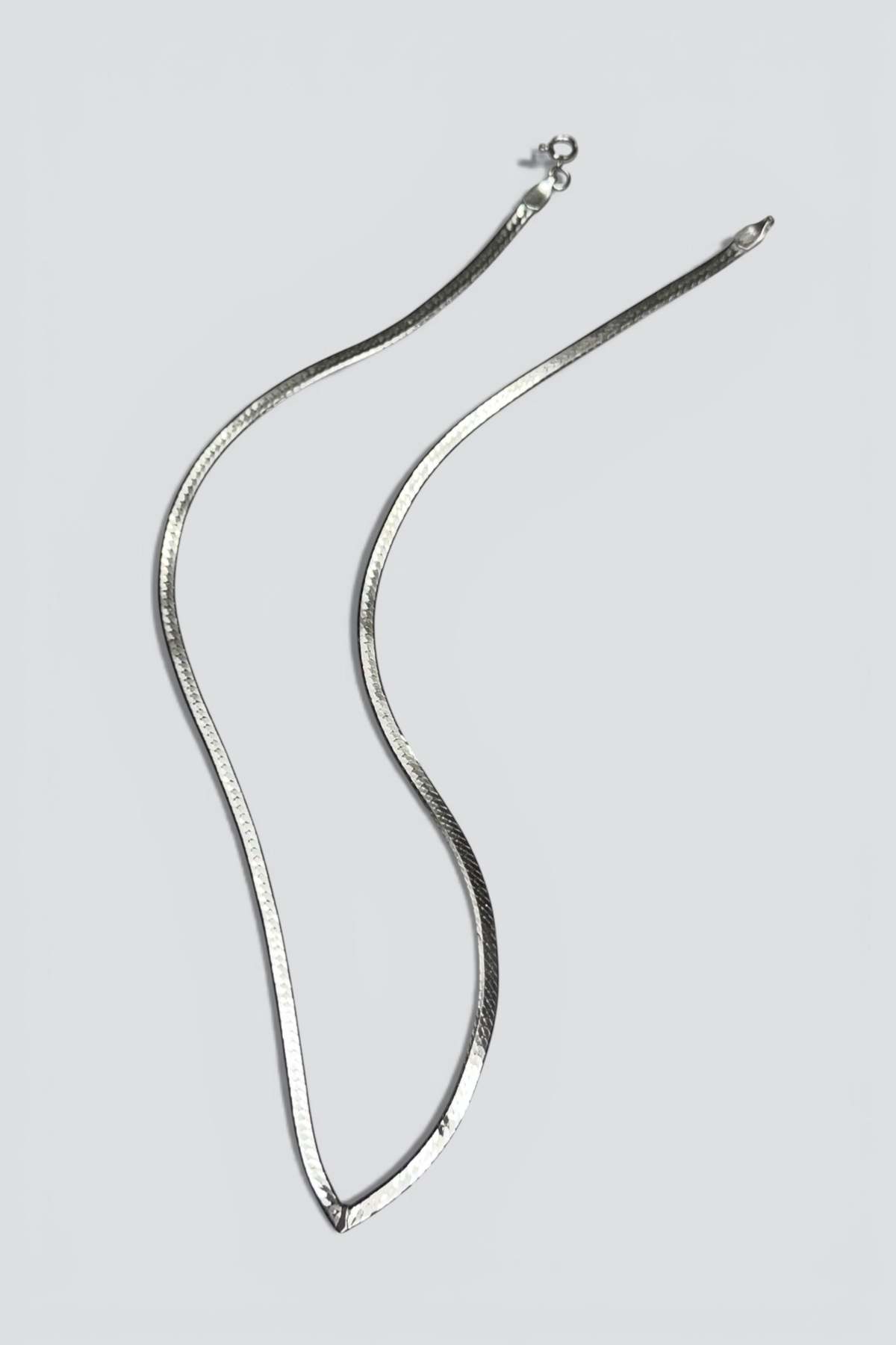 Vintage Pointed Herringbone Necklace - Sterling Silver - Image 3 of 3