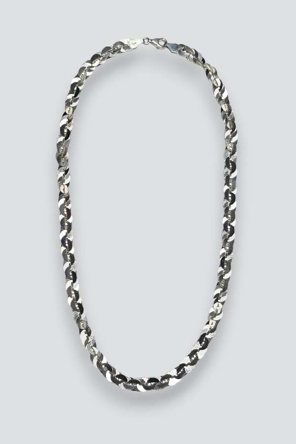 Vintage Twisted Sequin Chain Necklace - Sterling Silver