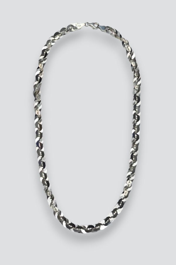Vintage Twisted Sequin Chain Necklace - Sterling Silver
