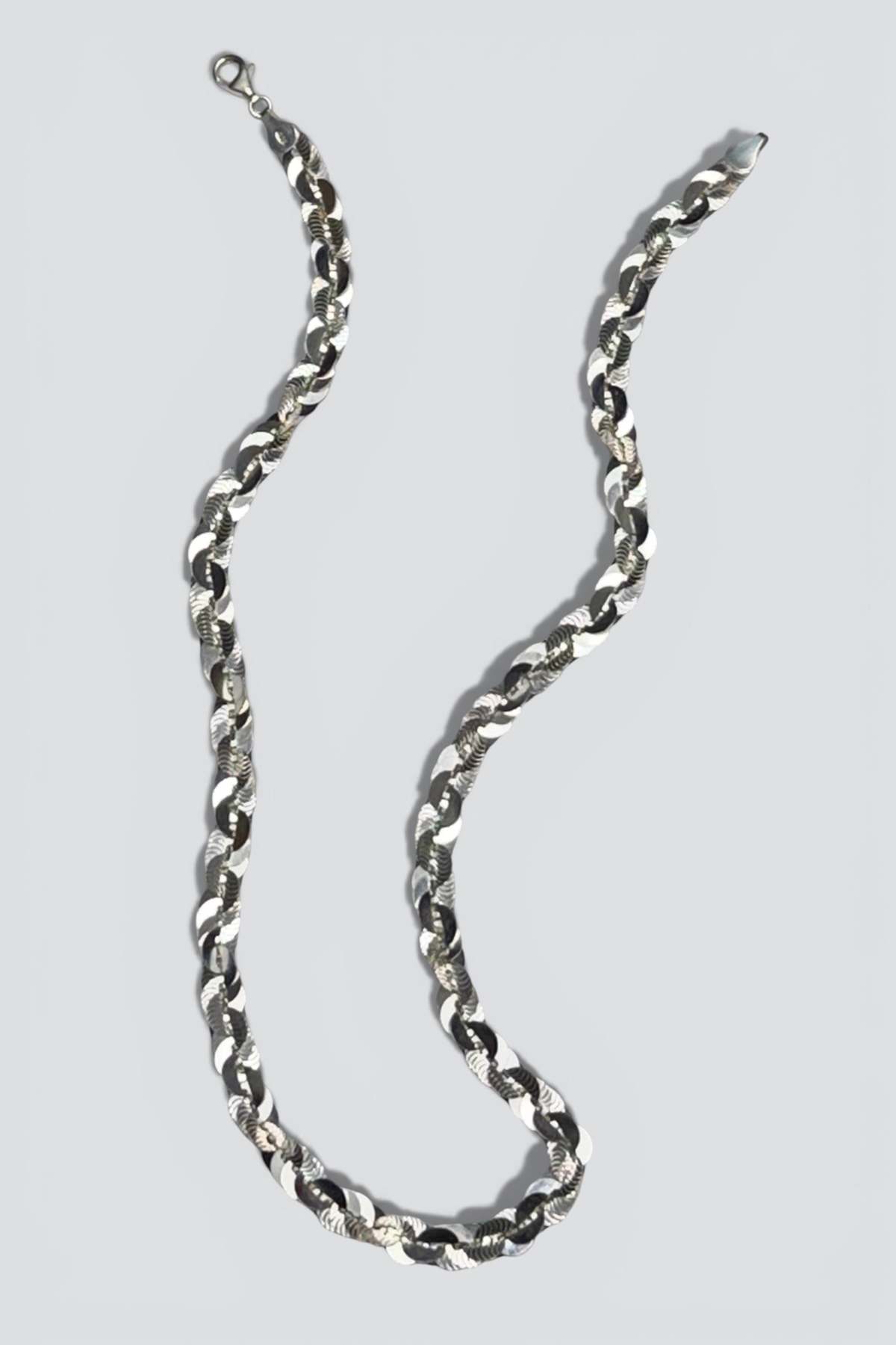 Vintage Twisted Sequin Chain Necklace - Sterling Silver - Image 2 of 3