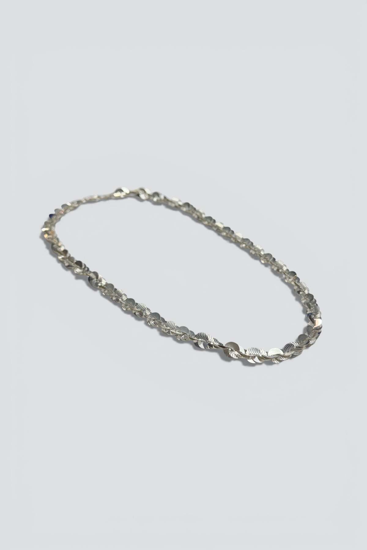 Vintage Twisted Sequin Chain Necklace - Sterling Silver - Image 3 of 3