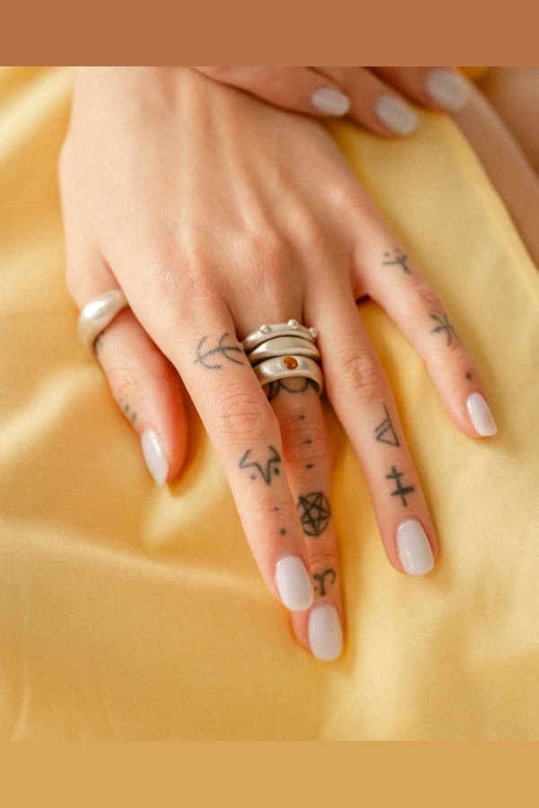 Wave & Dot Duo Ring Set